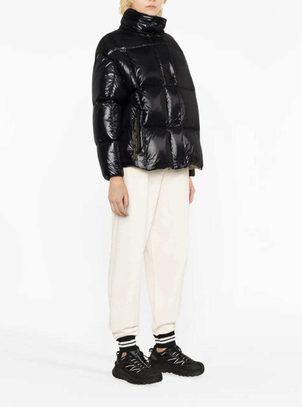 GIUBBINO MONCLER DONNA NERO/MARRONE CON CAPPUCCIO