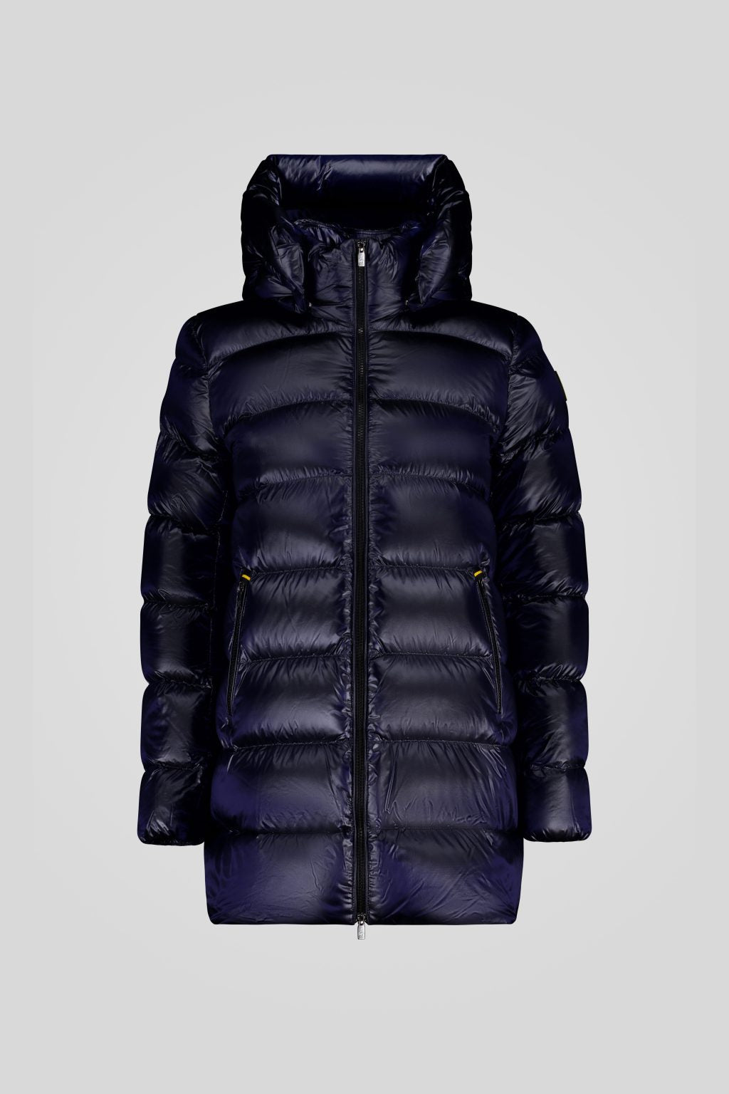 Piumino Ciesse medio-lungo blu con cappuccio staccabile