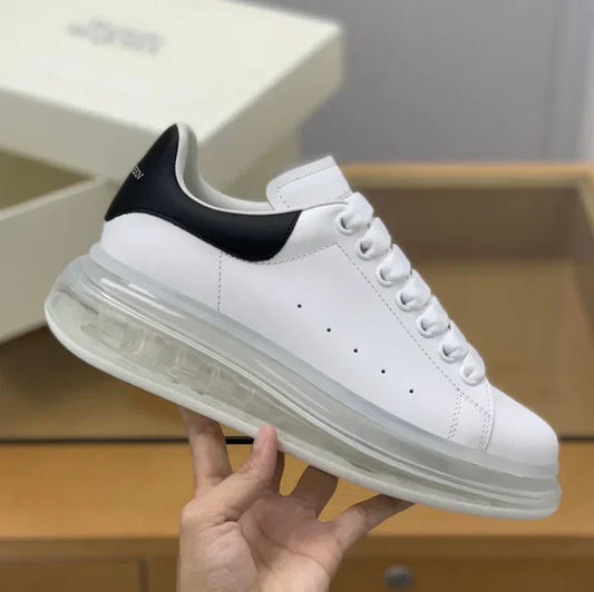 ALEXANDER MCQUEEN NERE E BIANCHE CON SUOLA IN GOMMA TRASPARENTE