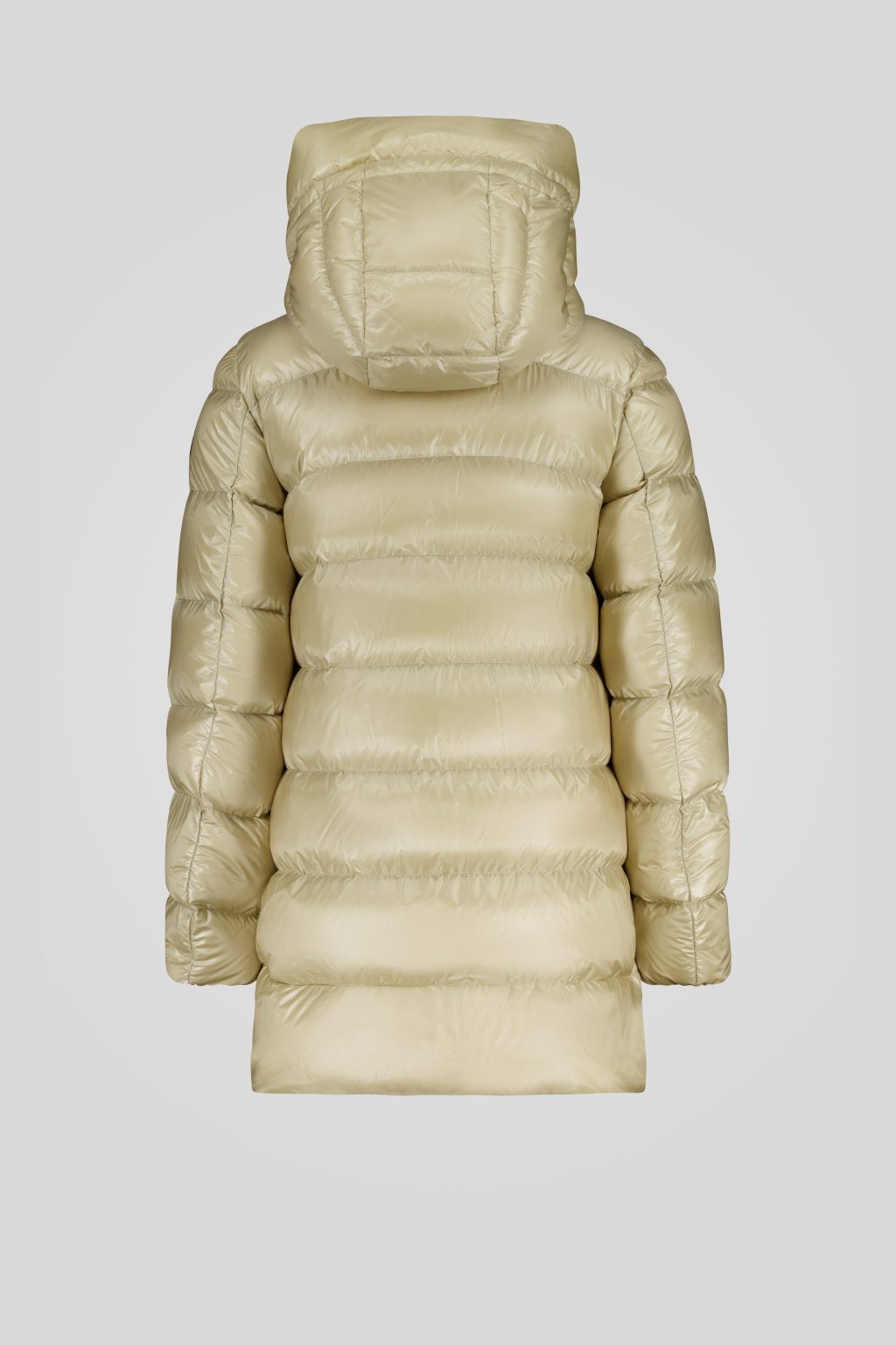Piumino Ciesse medio-lungo beige con cappuccio staccabile