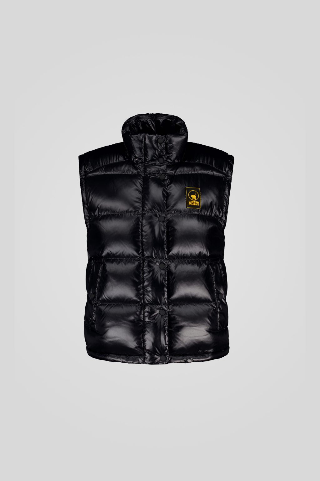 Piumino Ciesse trapuntato nero con cappuccio e maniche staccabili