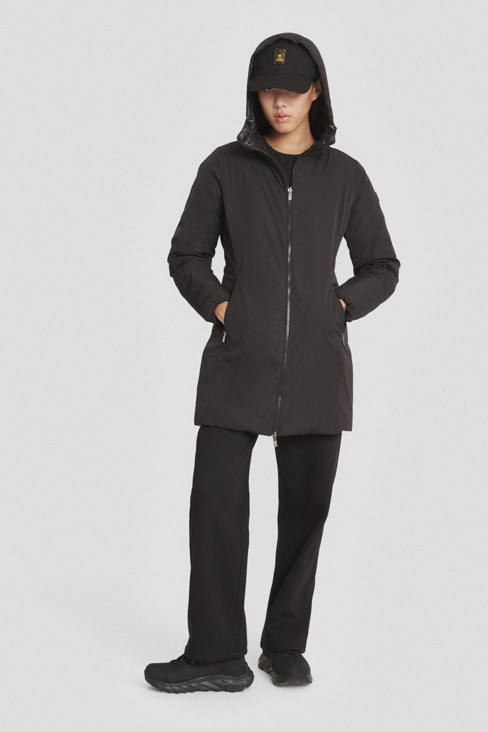 Piumino Ciesse lungo nero reversibile