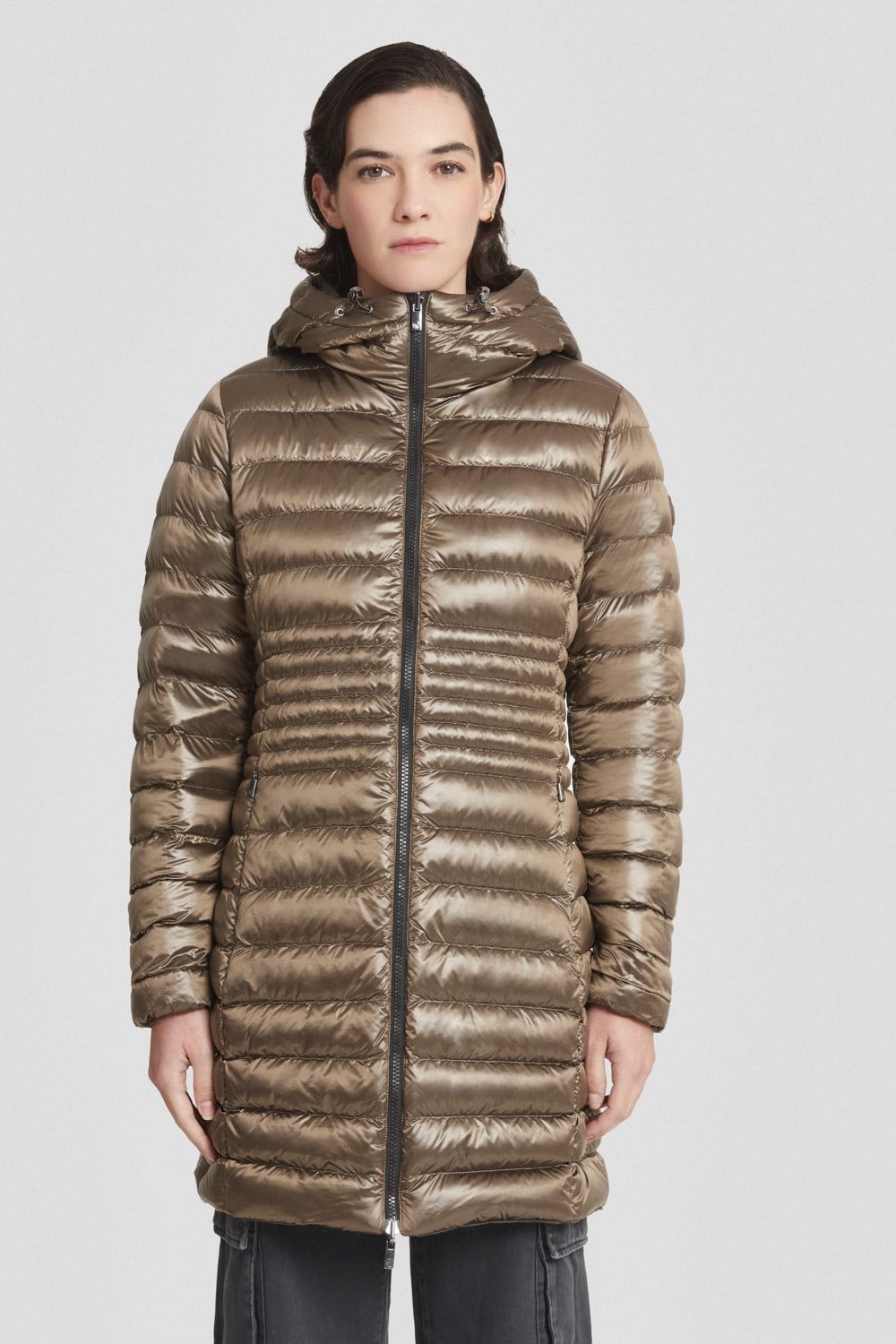 Piumino Ciesse lungo verde militare reversibile