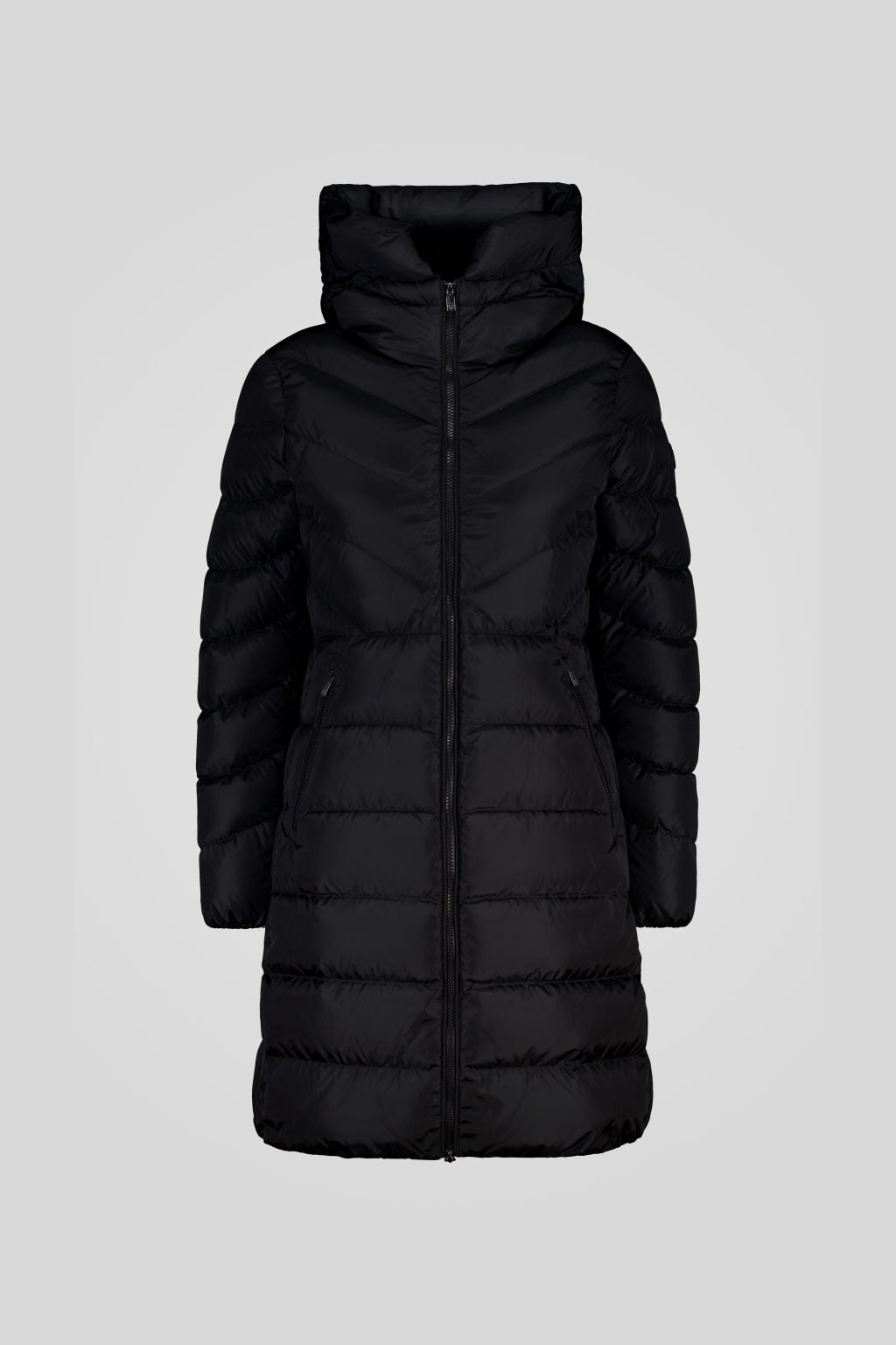 Piumino Ciesse lungo nero con cappuccio